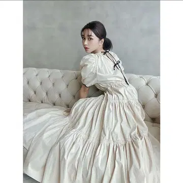 eimy istoire 리본 포인트 개더 원피스 ( IVORY )
