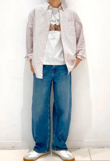 새상품 옥스퍼드 스트라이프 셔츠 y2k/그런지/아메카지