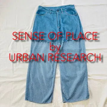 남성용 데님 와이드 팬츠 SENSE OF PLACE 어반 리서치 M
