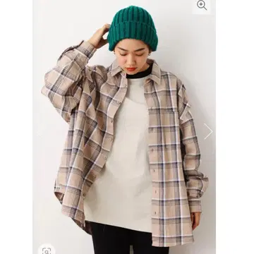 로데오 크라운 루즈 체크 셔츠 긴팔 베이지