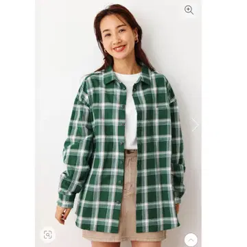 로데오 크라운 루즈 체크 셔츠 긴팔 그린