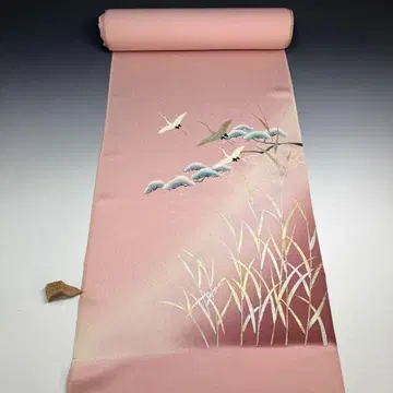 순수 실크 옷감 견고함 염색 학 금박 리메이크 핸드메이드 소재