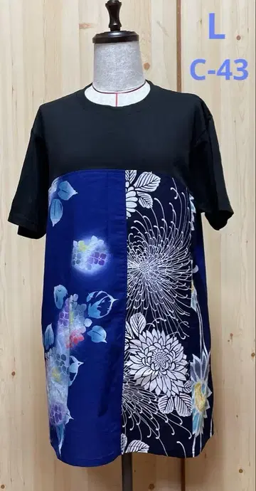 빈티지 원단 유카타 리메이크 T셔츠 C-43