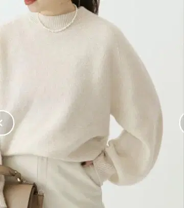IENA 울 캐시미어 래글런 크루넥 풀오버 내추럴