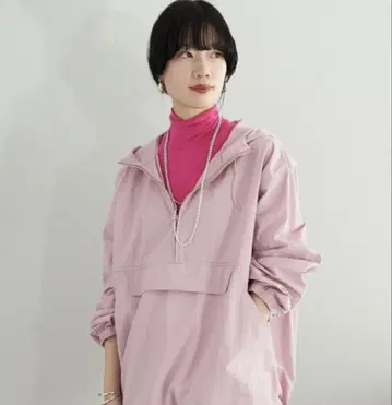 시너리 아노락 후드티 핑크