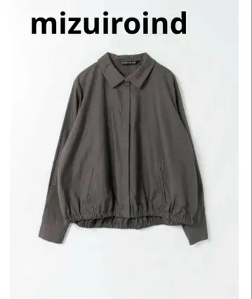 mizuiroind 개더헴 프론트 플라이 셔츠