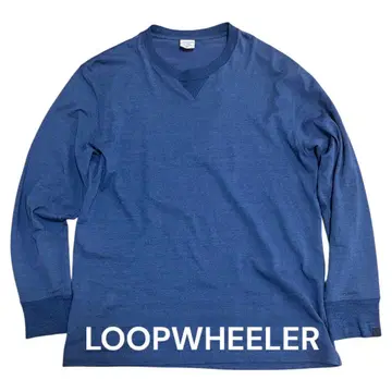 LOOPWHEELER 인디고 천축 롱 슬리브 T셔츠 XL