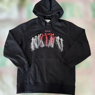 doublet embroidered fringed hoodie 후드티