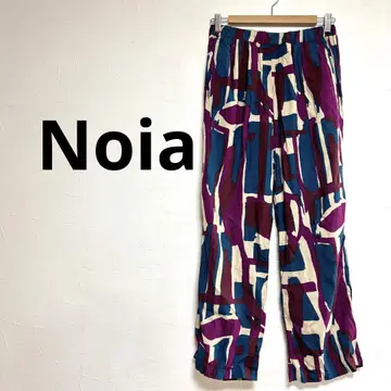노이아 Noia 린넨 혼방 패턴 팬츠 퍼플 여성용 F