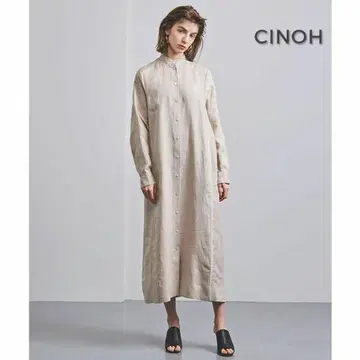 907*새상품급 치노 CINOH 애로우즈 별주 린넨 셔츠 원피스