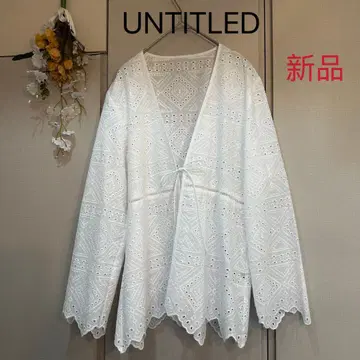 UNTITLED 화이트 레이스 긴팔 가디건