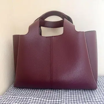 mila owen 파티션 미들 토트백 와인