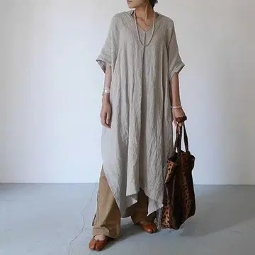 argue 린넨 카프탄 원피스