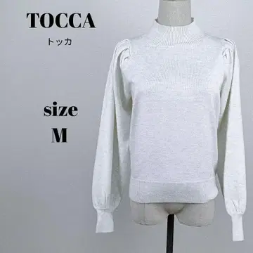 [ a1914 ] TOCCA 새상품급 퍼프 슬리브 상의 M 화이트 라메