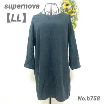 supernova 7부 소매 상의 LL 사이즈 여유로운 체형 커버 튜닉
