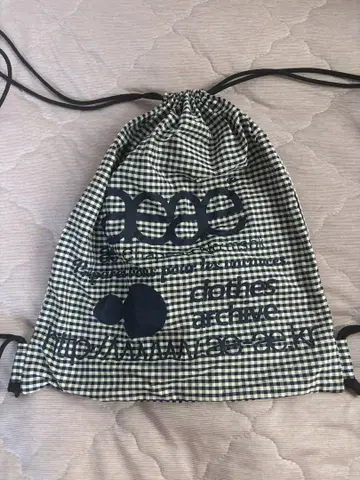 aeae 냅색 WEB LOGO CHECK GYM SACK