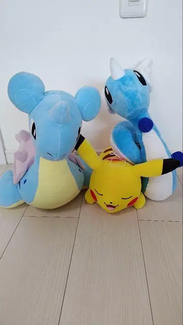 포켓몬 모후굿토 봉제 인형 3종 세트 (라프라스, 피카츄, 학룡)