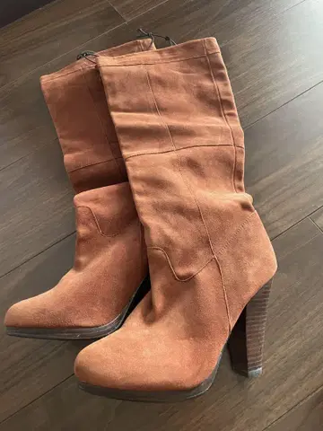 천연 가죽 롱 부츠 24cm