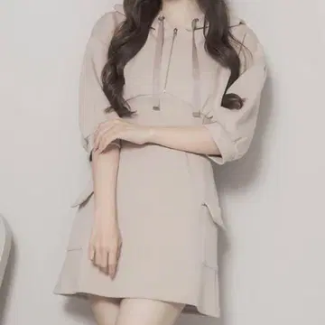 pium 스터드 포켓 맨투맨 원피스