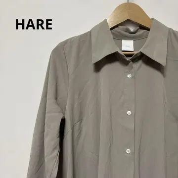 HARE 하레 긴팔 셔츠 원피스 백 플리츠