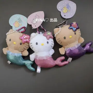 헬로키티 인어 키링 봉제 인형 세트