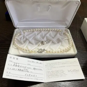 진주 목걸이 귀걸이 (보증서 있음)