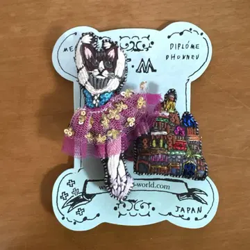 타마오 월드 발레리나와 교회 브로치 고양이 타마오 월드