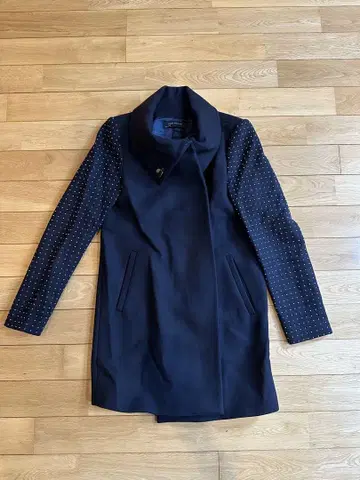 자라 우먼 ZARA WOMAN 코트 스탠드 카라 스터드 울 혼방