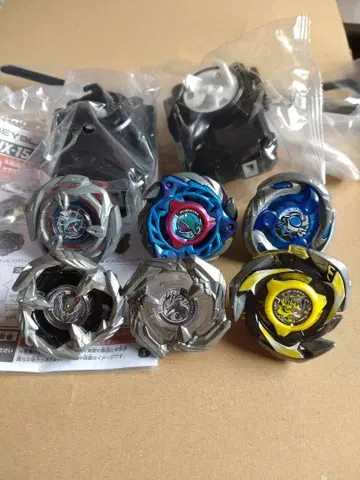 베이블레이드 X 베이블레이드 6개 + 런처 2개 알뜰 세트