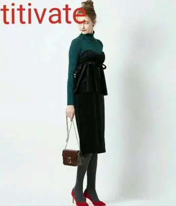 titivate 티티베이트 벨벳 벨로아 원피스