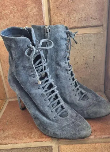 Jimmy Choo 그레이 스웨이드 부티 35 22cm