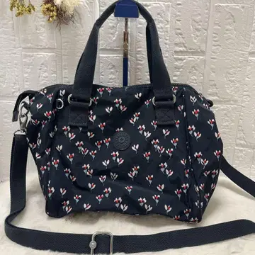 10 키플링 KIPLING 2way 숄더백 꽃무늬 네이비