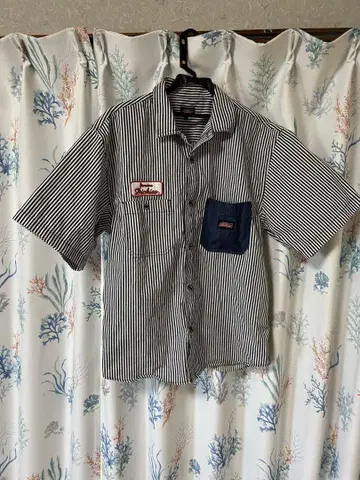 Dickies 스트라이프 반팔 워크 셔츠