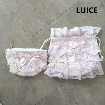 LUICE 레이스 파우치 복조리 엘레강트 핑크 리본