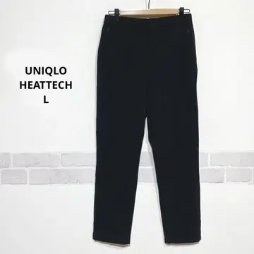 유니클로 히트텍 슬랙스 허리밴딩 지퍼 포켓 블랙i333