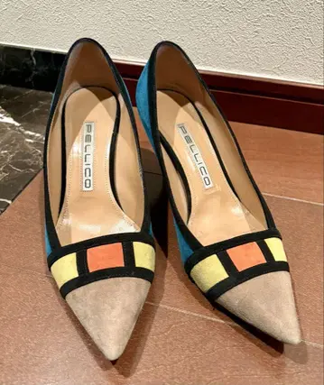 PELLICO 멀티 컬러 펌프스 사이즈 37 힐 높이 6.5cm