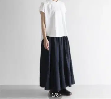 HUIS 올드 레피아 린넨 롱 스커트 L 다크 네이비 U402L