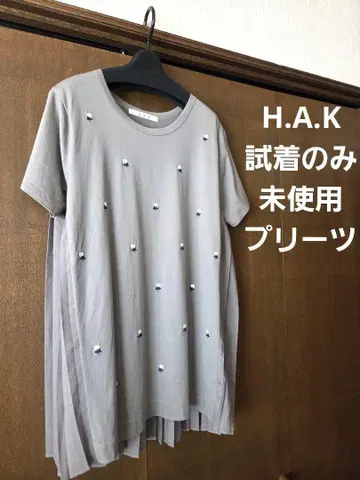 H.A.K 뒤 플리츠 티셔츠 미사용품