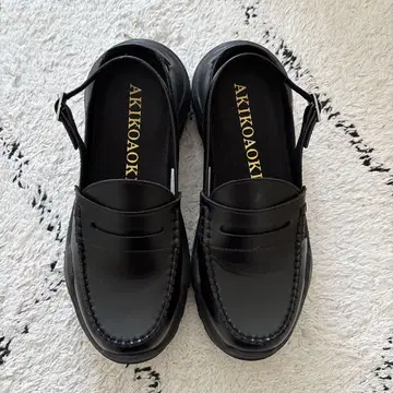 AKIKOAOKI 로퍼 demi faux leather BK x BK