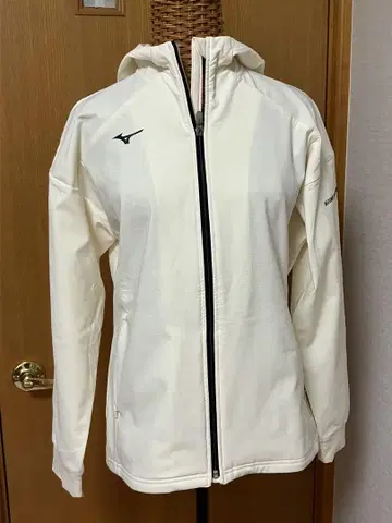 미즈노 MIZUNO 풀 집업 후드티 화이트 아이보리 XL