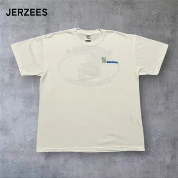 [ 324 ] JERZEES 저지 반팔 크루넥 프린트 T셔츠 화이트 L