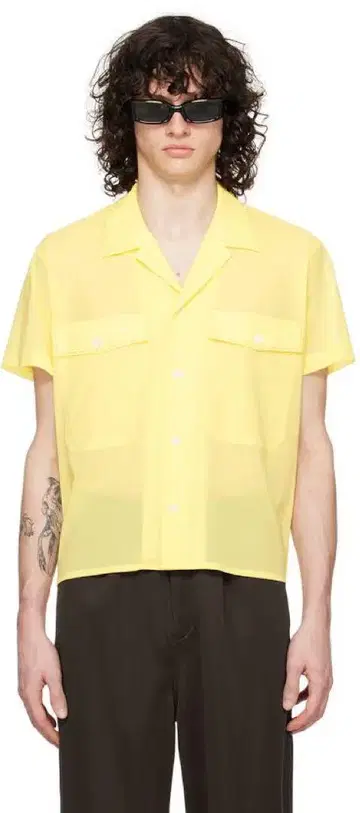 second layer yellow cropped shirt