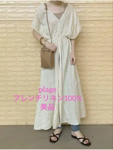 plage 플라주 프렌치 린넨 가운 새상품급
