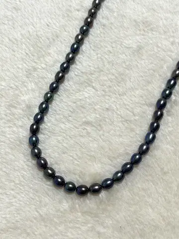 검은 나비풍 펄 목걸이 약 41cm SILVER925 관혼상제 포멀