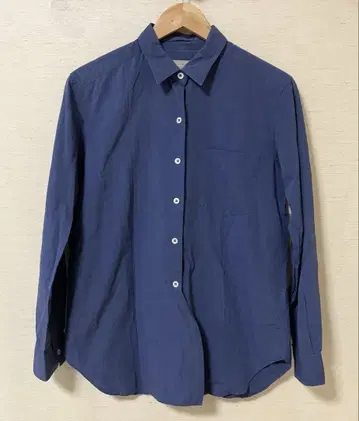 마가렛호웰 긴팔 코튼 셔츠 블루