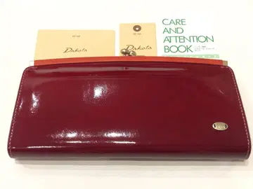새상품 다코타 가마구치 장지갑 로쏘 Dakota 에나멜 레드 소가죽
