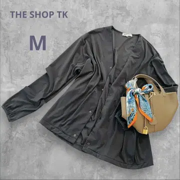 더 샵 티케이 가디건 차콜 그레이 M 긴팔 스트레치