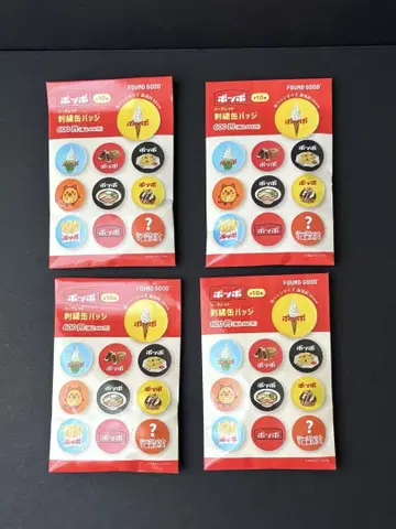 포포 자수 캔뱃지 미개봉 새상품 4개 세트