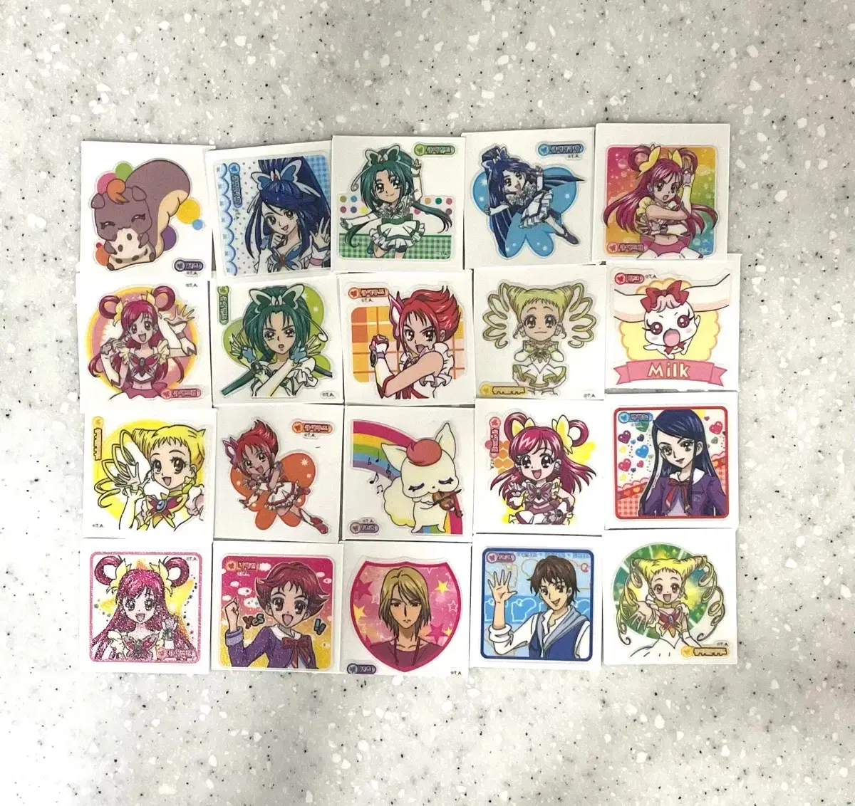 Vintage stationery) Pretty Cure seal stickers, 20 sheets bulk