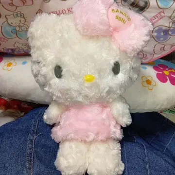 헬로키티 산리오 55주년 한정판 봉제 인형 높이 약 29cm 핑크 귀여운